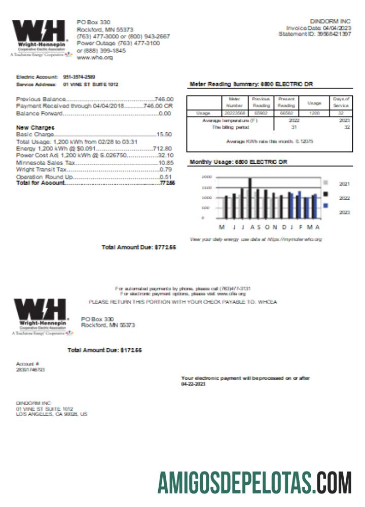 Lei de negócios de serviços públicos da Wright Hennepin Cooperative Electric Association, SCR exemplo real